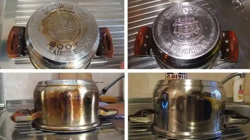 How do I remove stains with stainless steel